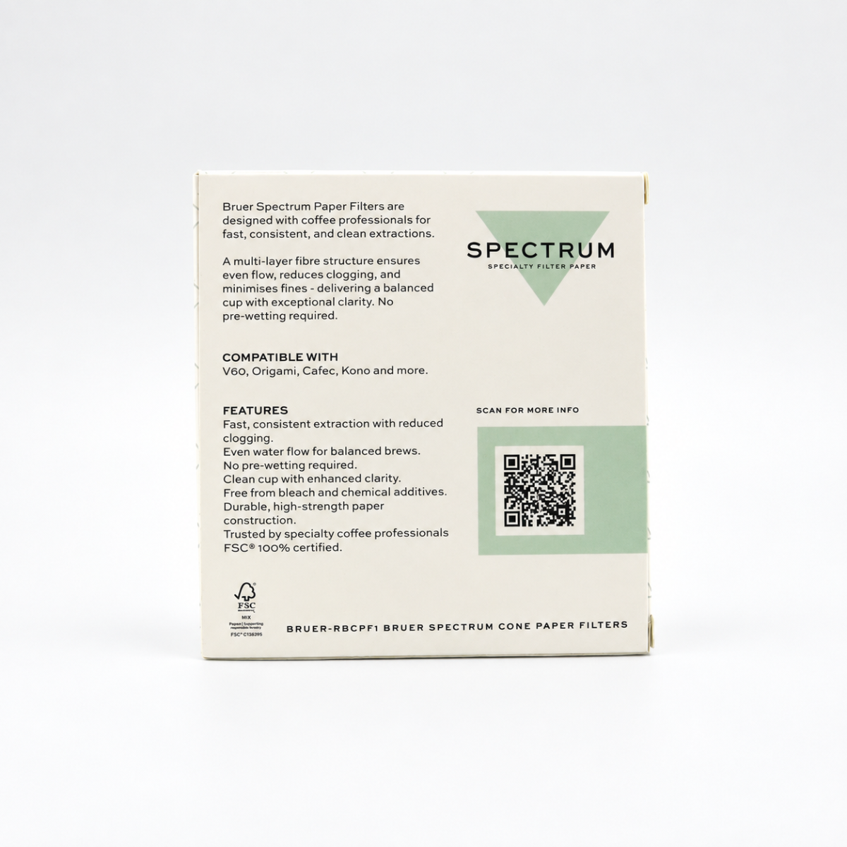 Bruer Spectrum Cone Paper Filter #1 - 100pk - Box