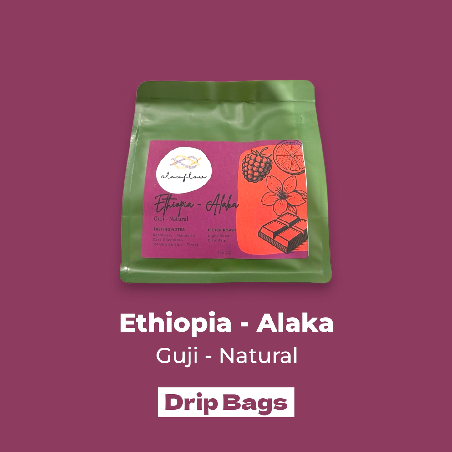 Ethiopia Guji Alaka Natural – Drip Bags (10 Pack)